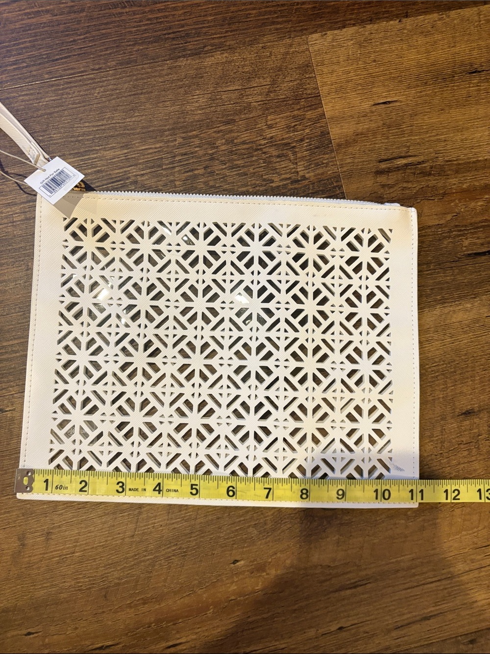 Tory Burch White Clutch Wristlet with Geometric Cutouts - Picture 6 of 6